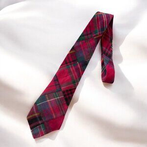 GAP Vintage Men's Red Holiday Plaid Neck Tie